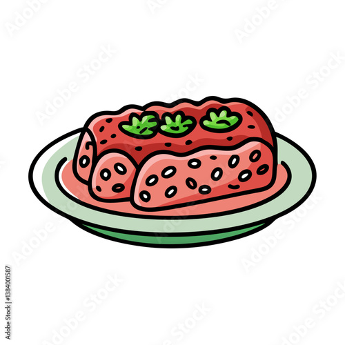 meatloaf vector art, meatloaf icon, food vector illustration