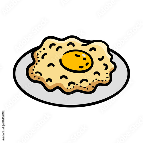 scrambled eggs vector art, scrambled eggs icon, food vector illustration