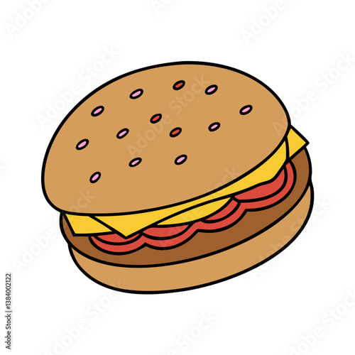 burger vector art, burger icon, food vector illustration