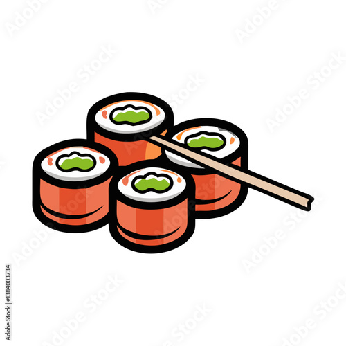 sushi rolls vector art, sushi rolls icon, food vector illustration