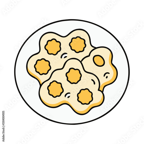 scrambled eggs vector art, scrambled eggs icon, food vector illustration
