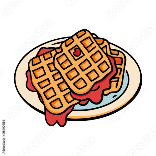 waffles vector art, waffles icon, food vector illustration