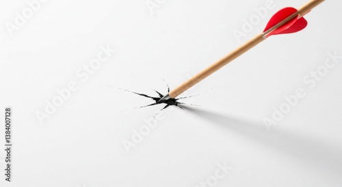Arrow through the paper, depicting piercing, breaking, or aiming accurately, emphasizing precision and impact in a symbolic representation