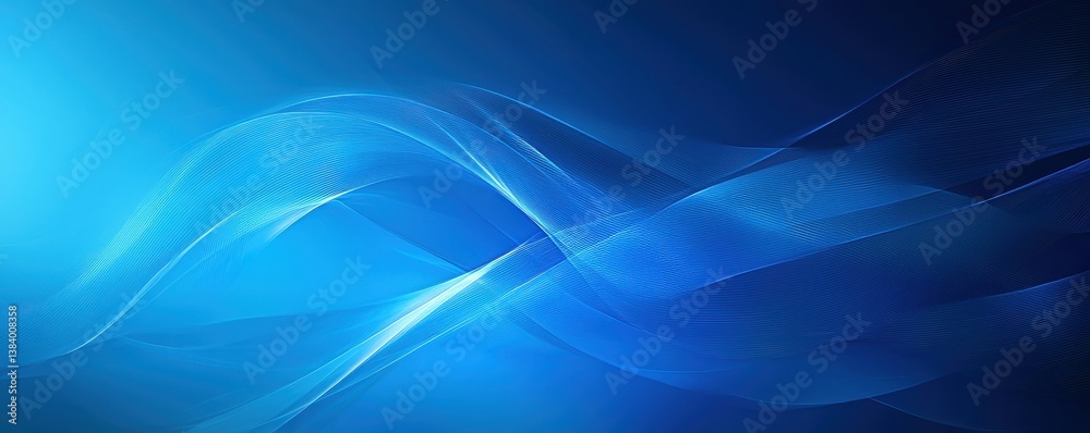 Abstract Blue Background Featuring Flowing Lines and Illuminating Light Waves Abstract Blue Background Featuring Flowing Lines and Illuminating Light Waves