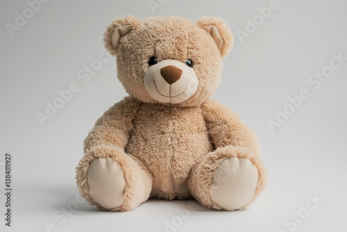 Cute and soft teddy bear with fluffy fur in warm light for cozy atmosphere and childlike charm