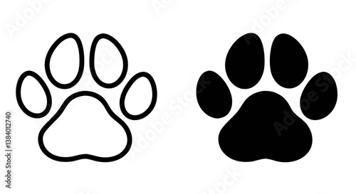 Dog paw print icon vector 