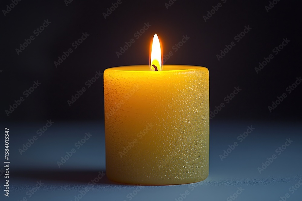 Glowing candle in tranquil darkness: elegant light and warmth emanating from a single flame Glowing candle in tranquil darkness: elegant light and warmth emanating from a single flame