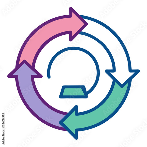 Agile Development Lifecycle Icon – Iterative Process Symbol Vector