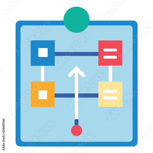 Business Process Flow with Arrows and Blocks