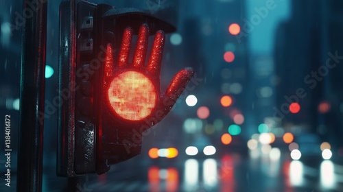 City crosswalk: Stop! Time left: 11 seconds.