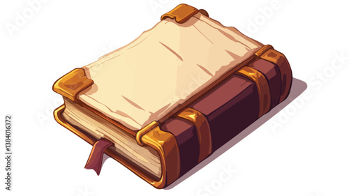 An Old Book Vector Illustration Isolated on White Background