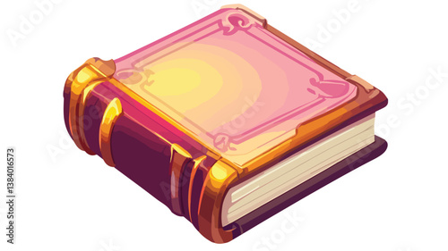 An Old Book Vector Illustration Isolated on White Background