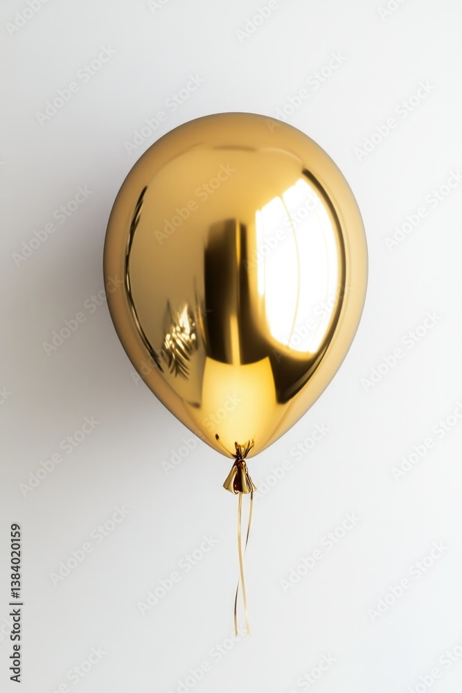 A shiny gold foil helium balloon, often used as a decorative accent for events and celebrations.