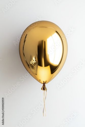 Obraz na płótnie A shiny gold foil helium balloon, often used as a decorative accent for events and celebrations. w salonie