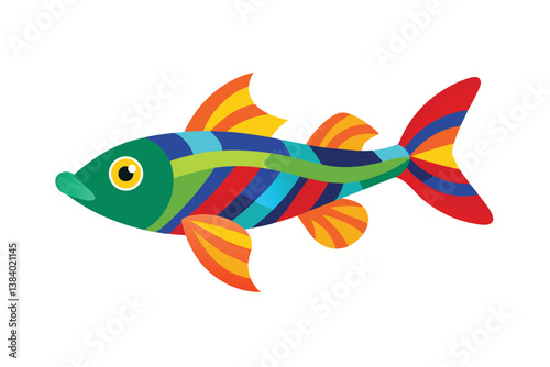 colorful fish on white background