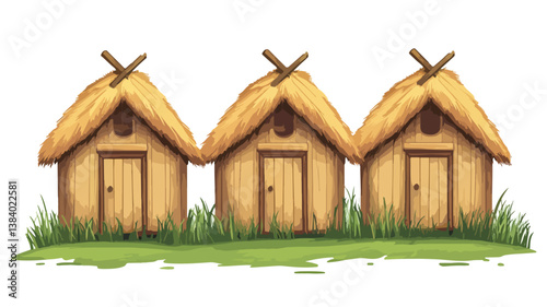 Huts vector illustration isolated on white background