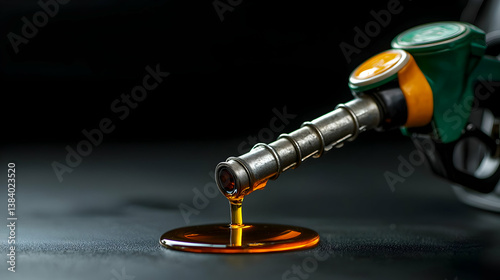 Wallpaper Mural Dripping Fuel From Gas Pump Nozzle On Dark Surface Torontodigital.ca