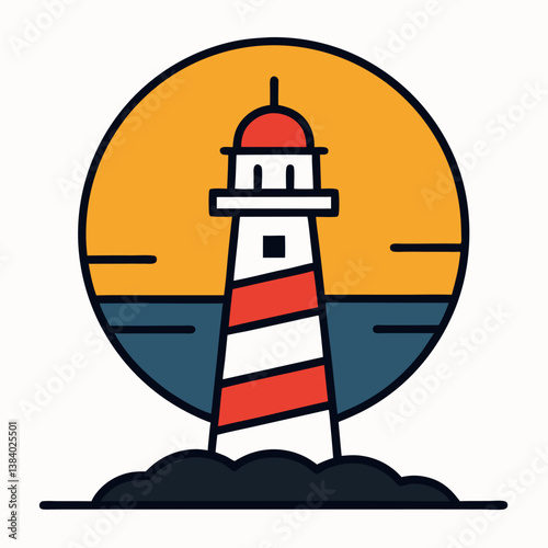 lighthouse on a white background