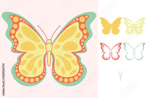 Butterfly multilayered 3d paper craft design for crafting