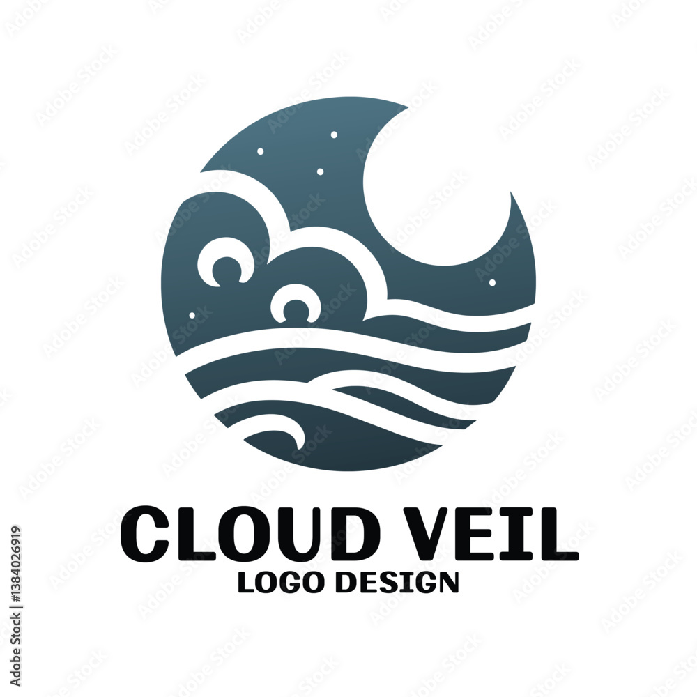 Obraz premium Cloud Veil Vector Logo Design