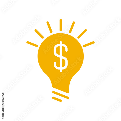vector light bulb with dollar sign- graph, business, chart, arrow, growth, diagram, 