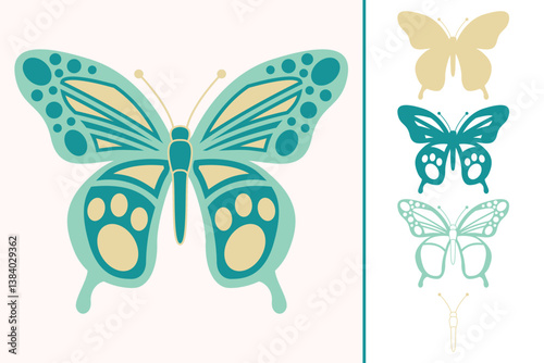 Butterfly multilayered 3d paper craft design for crafting