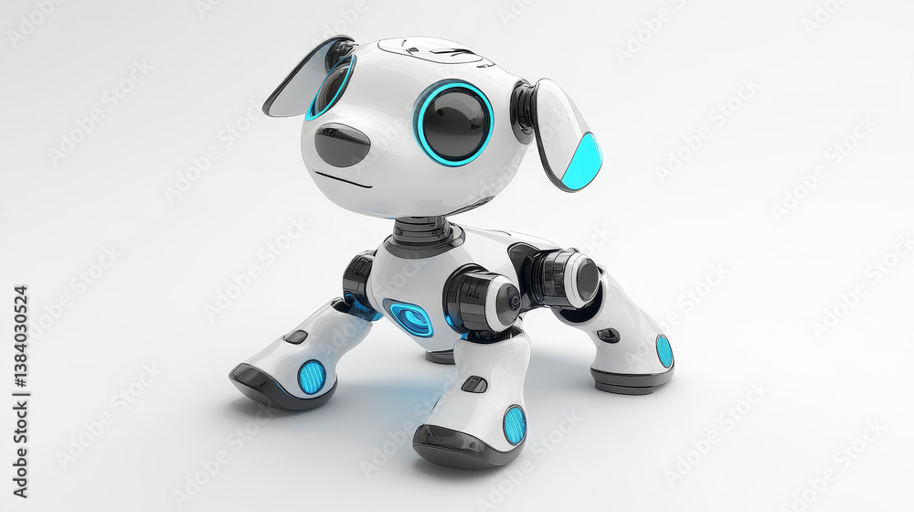Isometric Robot dog on white background . 3d rendering Isometric Robot dog on white background . 3d rendering