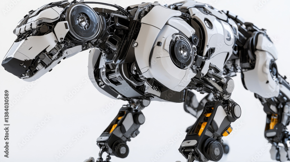 Isometric Robot dog on white background . 3d rendering Isometric Robot dog on white background . 3d rendering