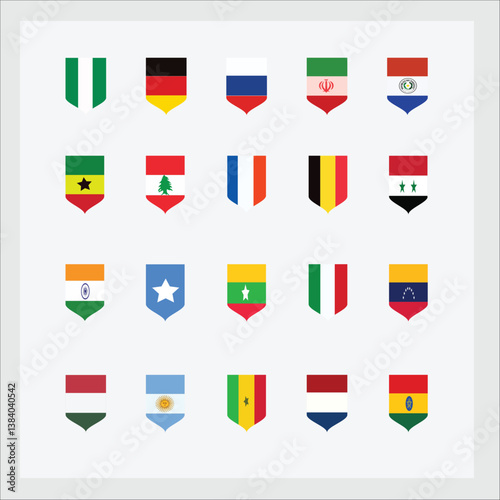 Flag in Badge Shape Free Download Flag in Badge Shape - GFXLoad