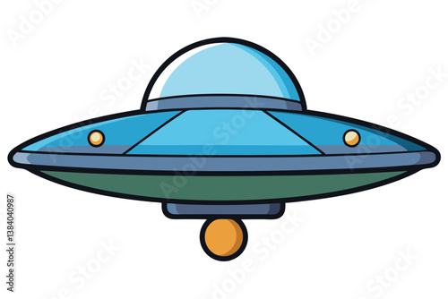UFO in Space Silhouette Illustration and Extraterrestrial.