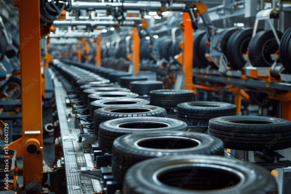 Obraz premium tire factory production line