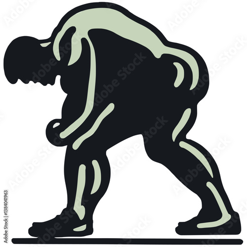 Leaning Man Exercise Stretching Body Fitness