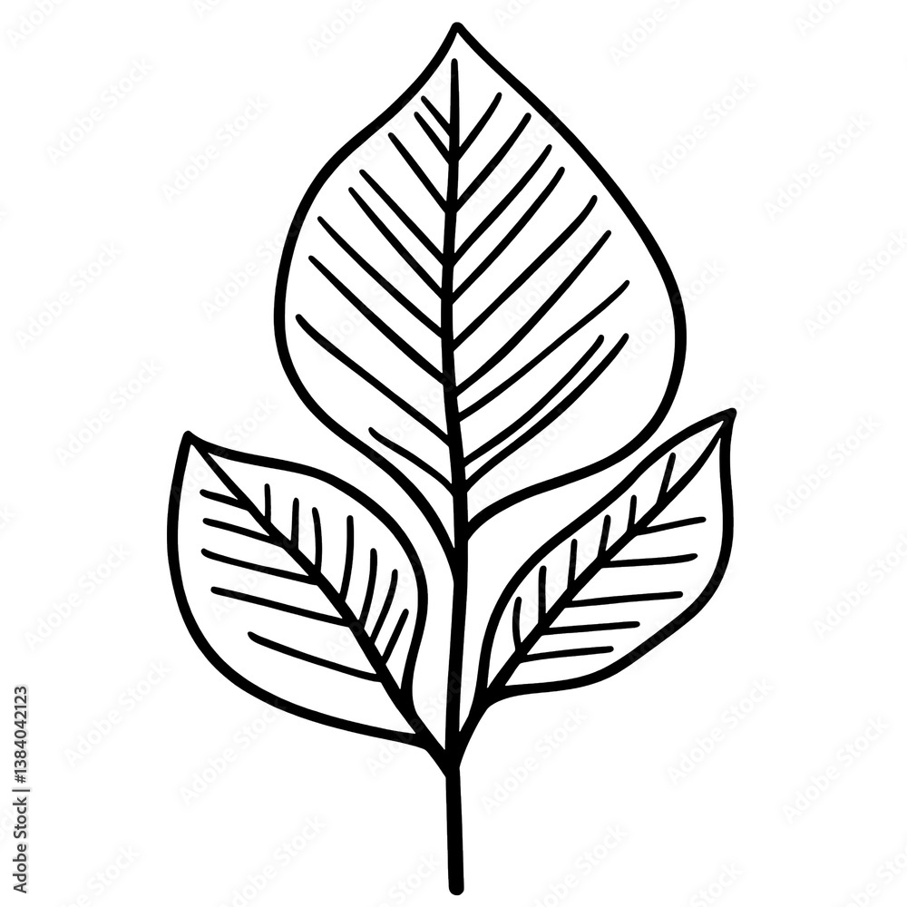 Minimalist Leaf Icon in Black Line Art. Simple Monochrome Botanical Symbol for Nature and Ecology. Minimalist Leaf Icon in Black Line Art. Simple Monochrome Botanical Symbol for Nature and Ecology.