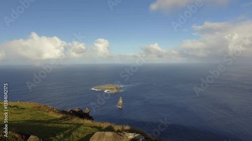 Explore the stunning landscapes of Easter Island and the volcanic site of Orongo featuring breathtaking ocean views