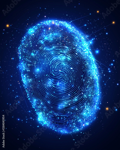 Obraz na płótnie Digital Fingerprint Concept for Cybersecurity w salonie