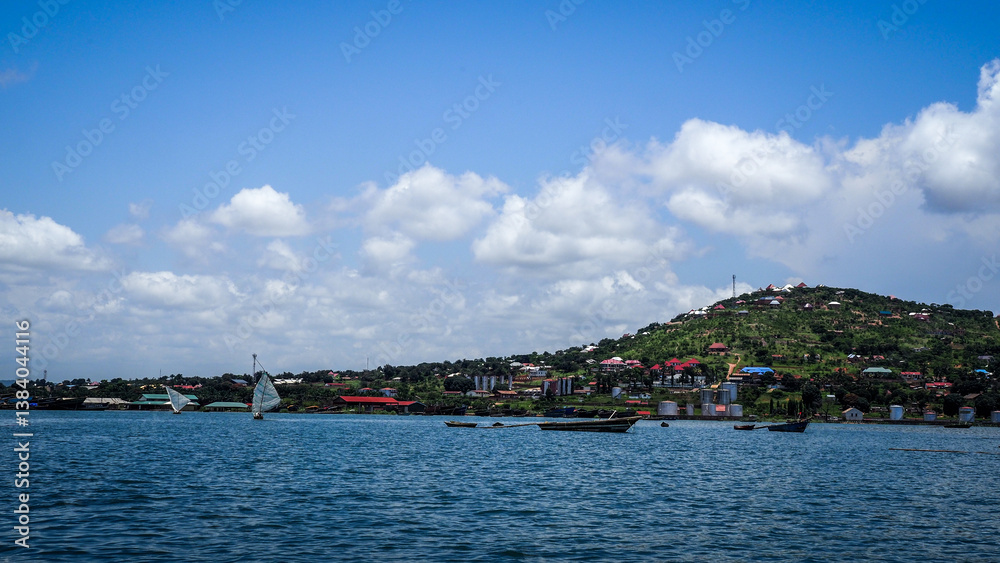 Fototapeta premium The view of Lake Tanganyika in Tanzania