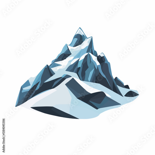 Snowy peak rises majestically isolated winter scene detail view