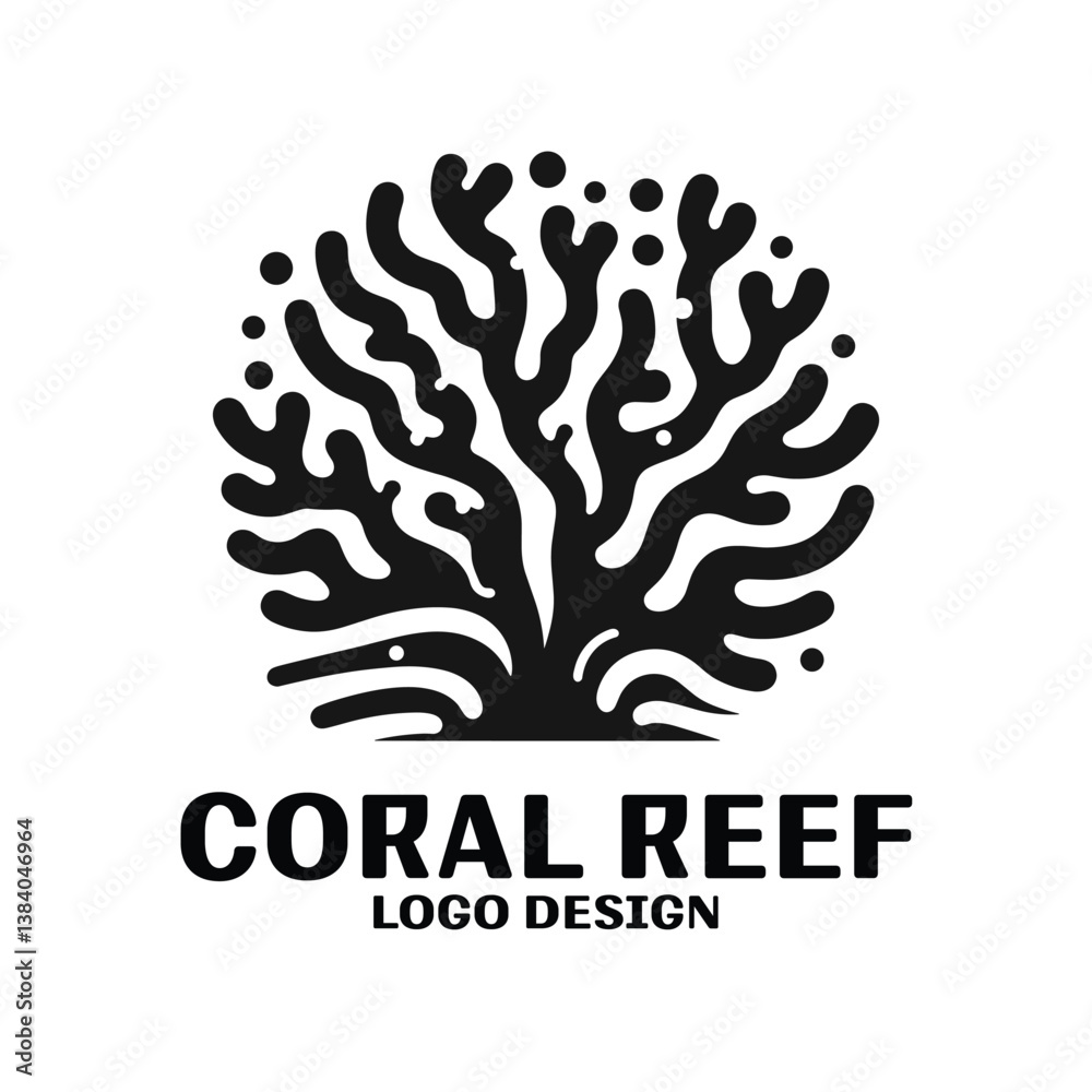 Fototapeta premium Coral Reef Vector Logo Design