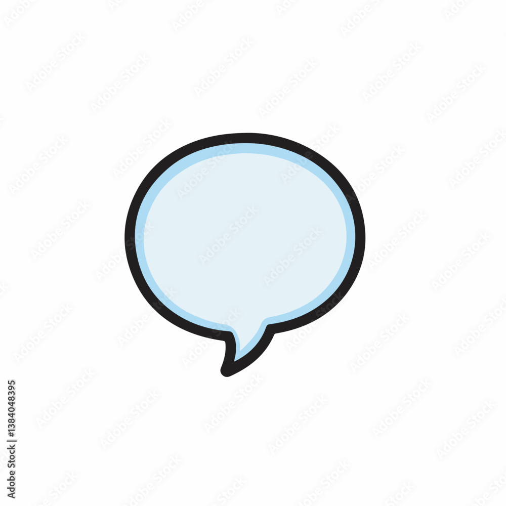 Simple speech bubble icon floats on clean white background Simple speech bubble icon floats on clean white background