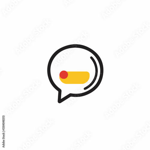 Speech bubble indicates message arrival on white backdrop design