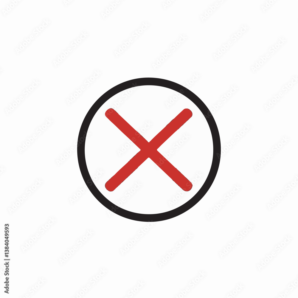 Red cross symbol appears center circle outline isolated white Red cross symbol appears center circle outline isolated white