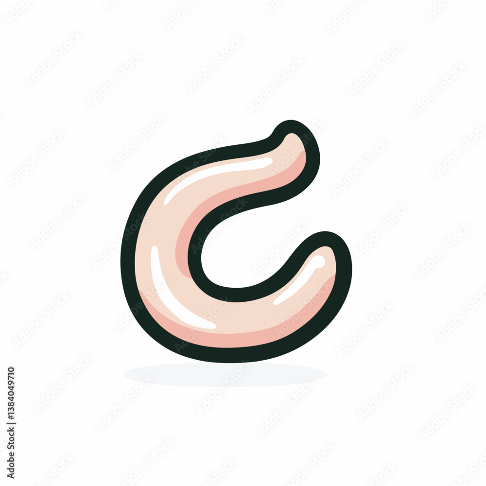 Fototapeta premium Curved sausage twists around forming round shape on white backdrop