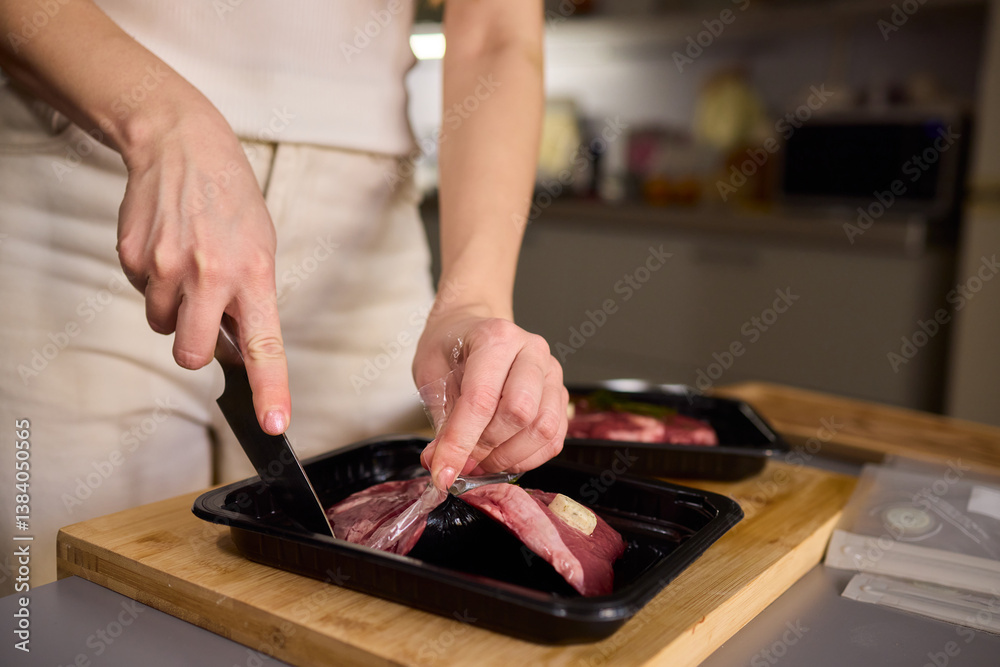 Mastering Skillful Meat Preparation Using a Very Sharp Knife for Culinary Excellence Mastering Skillful Meat Preparation Using a Very Sharp Knife for Culinary Excellence