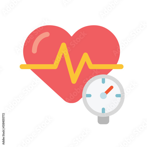Blood pressure. Colorful vector single icon in flat minimalist design. Isolated on white.
