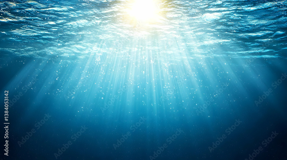 Fototapeta premium Abstract Underwater Sunlight Rays