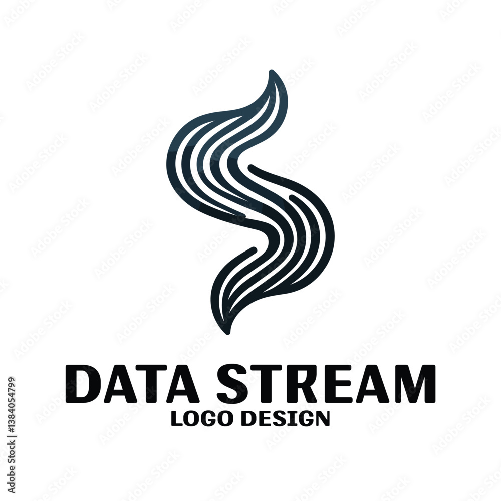 Obraz premium Data Stream Vector Logo Design