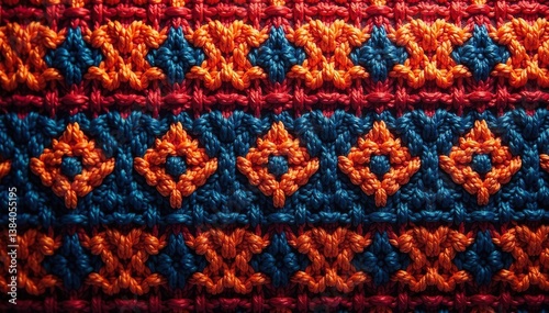 Intricate woven textile with repeating geometric shapes, geometric, design, luxury