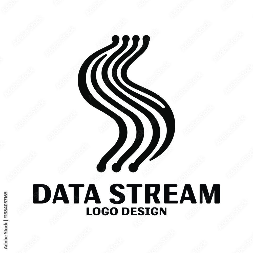 Data Stream Vector Logo Design
