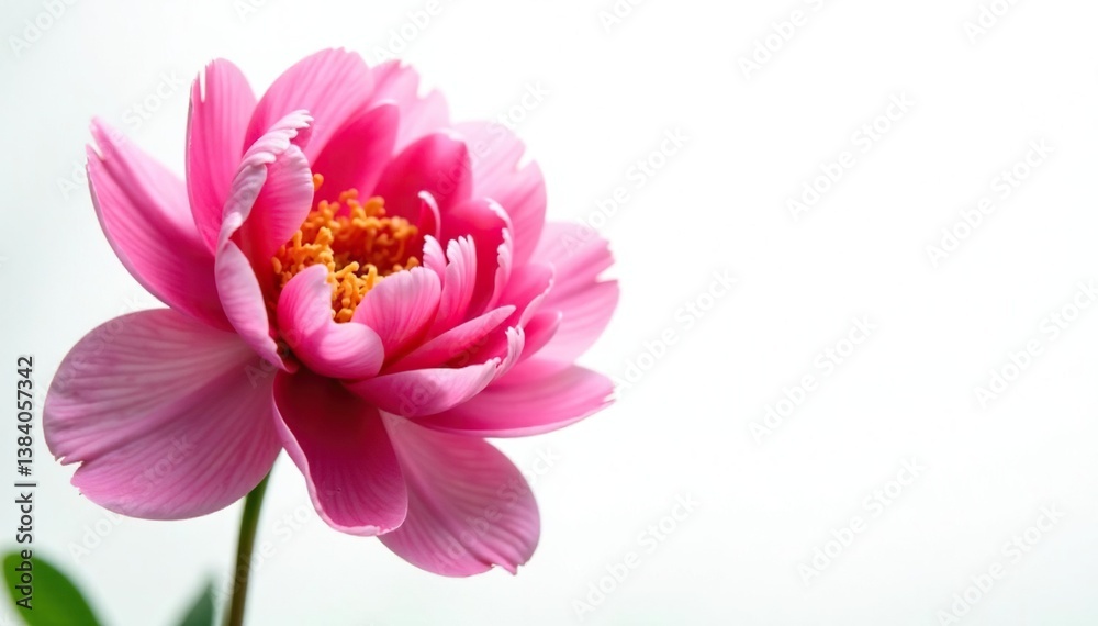 Fototapeta premium Isolated peony flower against white background with subtle light, flower, peony, floral