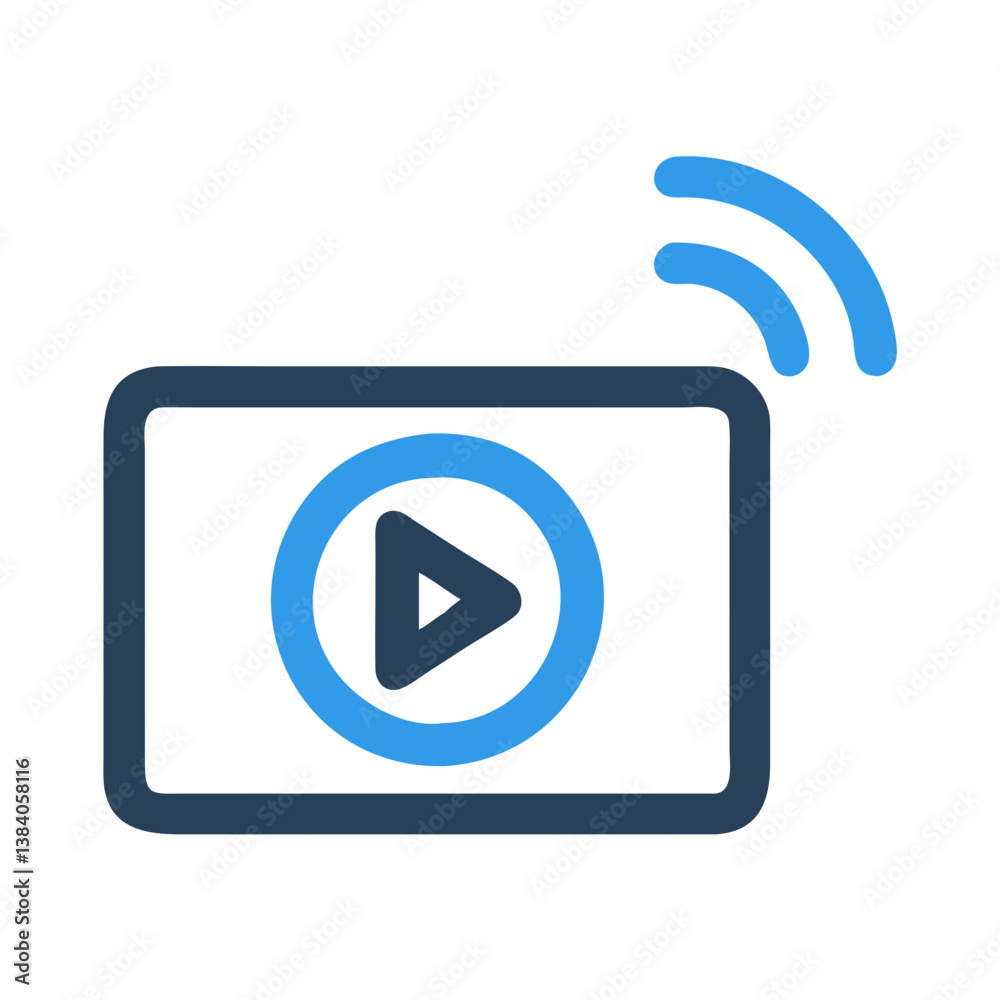 Creative Video Stream Icon for Digital Content Creative Video Stream Icon for Digital Content